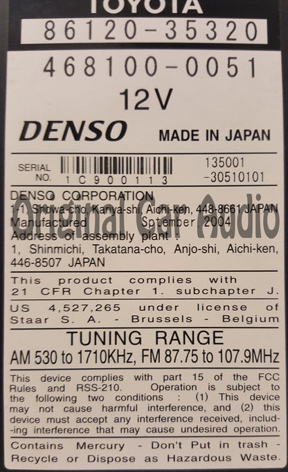 Toyota Navigation GPS System Radio 4 Disc CD Changer E7005