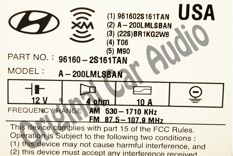Brand NEW HYUNDAI Tucson Radio Stereo MP3 CD Player XM Satellite Bluetooth AUX 2010 2011 2012 2013
