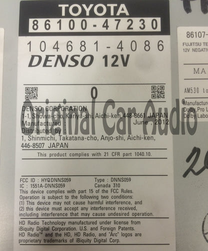 2013 2014 TOYOTA Prius Touch Screen Bluetooth AM FM Radio MP3 CD Player E7039 Factory OEM