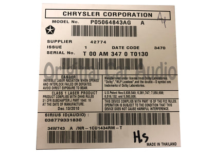 Refurbished 2009 - 2014 Volkswagen VW Routan OEM RHB 730N High Speed UConnect Radio Media Receiver HDD