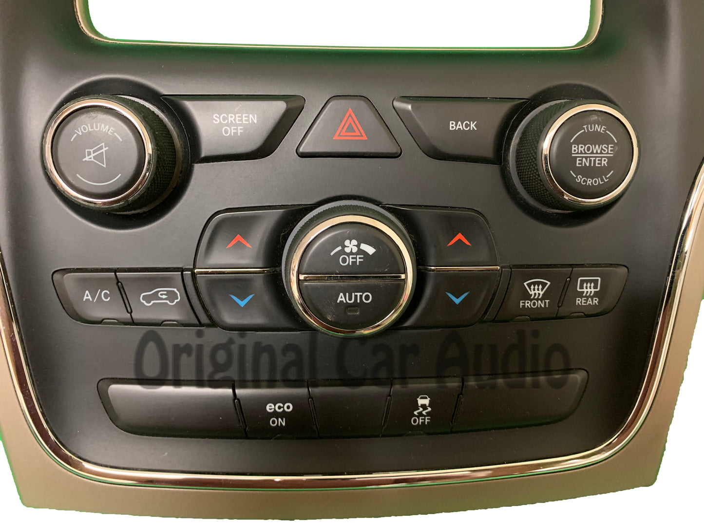 2014 - 2016 Jeep Grand Cherokee OEM 5" Touch Screen Radio Bezel Dual Zone Climate Control PANEL ONLY