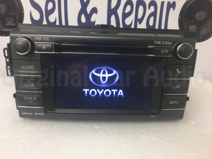 2013 2014 2015 Toyota Rav4 OEM AM FM Entune Touch Screen Bluetooth Unit 100072 Broken Tab