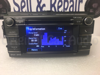 Refurbished 2013 2014 2015 Toyota Rav4 OEM AM FM Entune Touch Screen Bluetooth Unit 100072