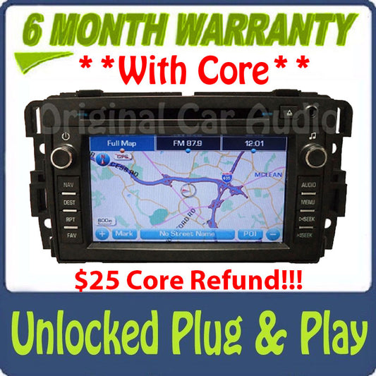 Unlocked 2007 2008 2009 Chevy GMC OEM Navigation Radio CD player Display Touch Screen Receiver 15940103, 15882767