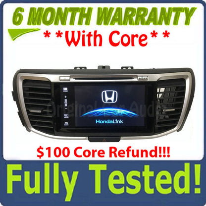 Blemished 2016 - 2017 Honda Accord OEM Touch Screen Single CD AM FM Bluetooth Radio Media Receiver