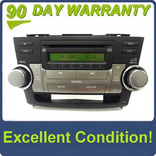 2008 - 2010 08 09 10 Toyota Highlander Radio Recevier Aux MP3 CD Player OEM 51857