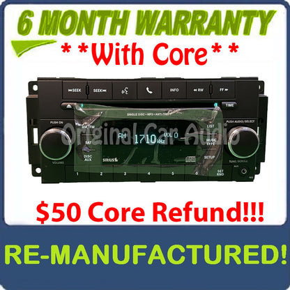 Reman 2007 - 2020 Chrysler Jeep Dodge OEM AM FM Radio CD Player RES