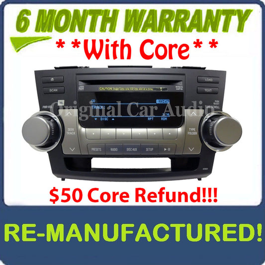 Toyota Venza Re-manufactured JBL Radio MP3 6 CD Changer 2009 2010 2011 09 10 11