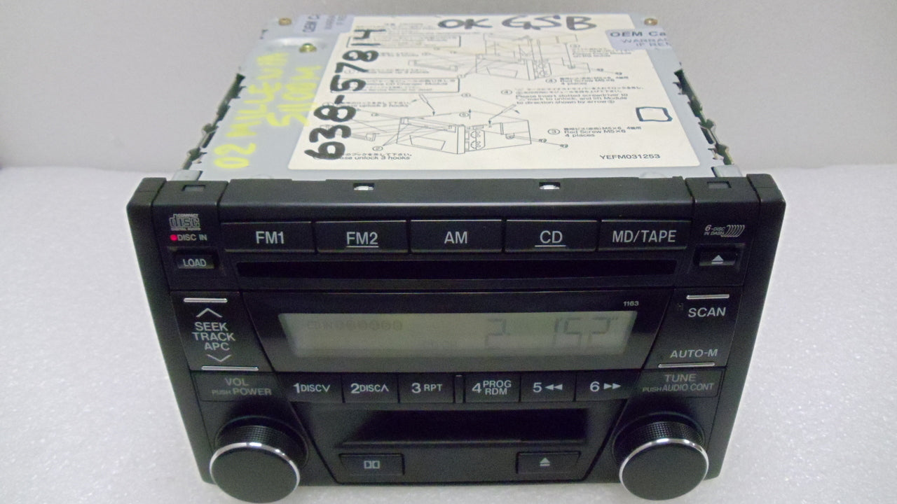 00 01 02 03 Mazda Millenia 626 Miata Radio Tape 6 Cd TC87669TX 1163