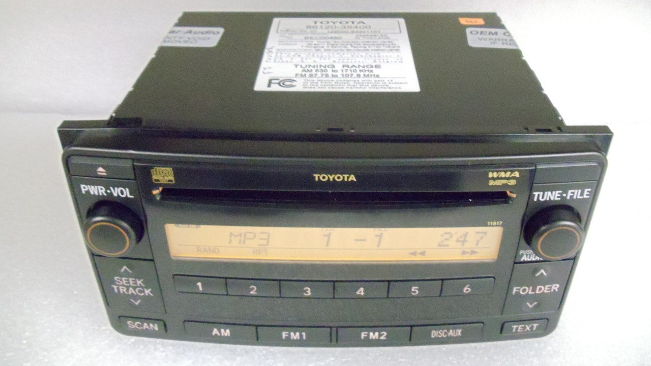 Toyota FJ Cruiser AUX MP3 CD Radio 86120-35400 2007 2008 2009