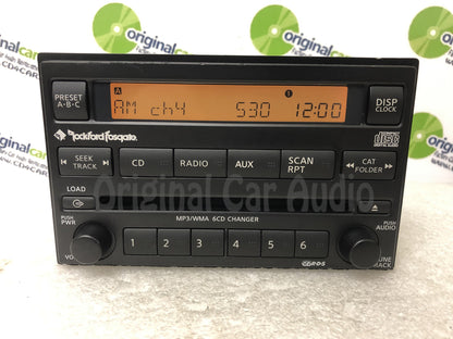NISSAN Xterra Frontier Rockford Fosgate Radio 6 Disc Changer MP3 CD Player AUX 28185 ZP70A CQ-EN9661X 2005 2006 2007