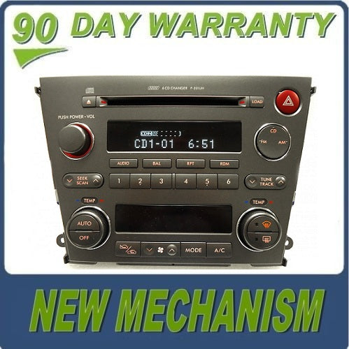 Remanufactured SUBARU Legacy 2.5L 3.0L Radio Stereo 6 Disc Changer CD Player P-201UH Automatic Climate Controls 2005 2006