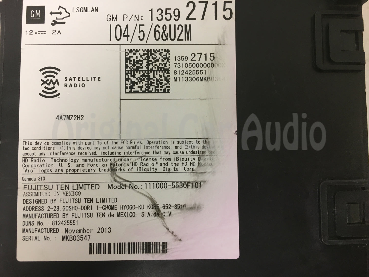 2013 - 2016 GM Cadillac Chevrolet GMC OEM AM FM SAT HD Radio Tuner Multimedia Receiver Module