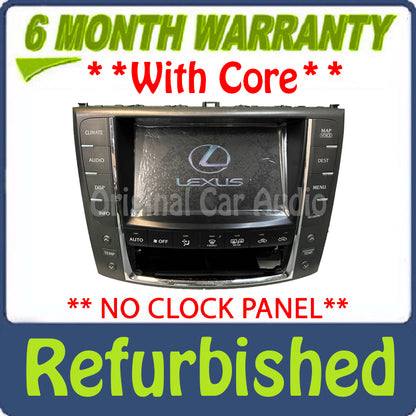 Refurbished 2009 Lexus IS350 OEM Navigation Radio AM FM Display Screen WITHOUT Clock Display