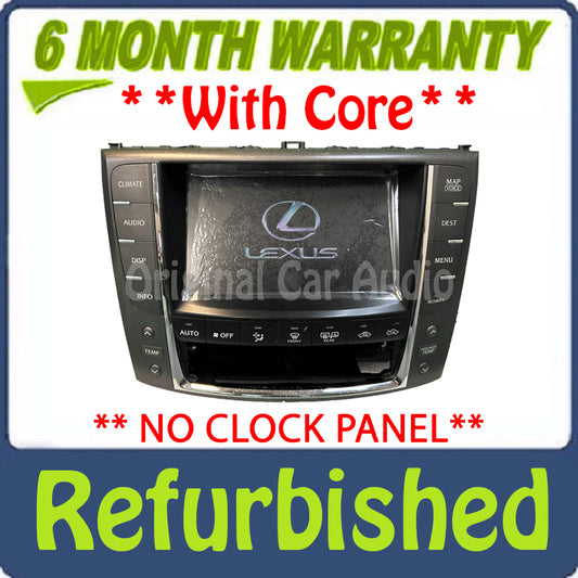 Refurbished 2009 Lexus IS350 OEM Navigation Radio AM FM Display Screen WITHOUT Clock Display