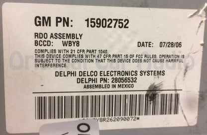 2007 - 2009 Buick Allure Lacrosse OEM GM AM FM Single CD Radio Player
