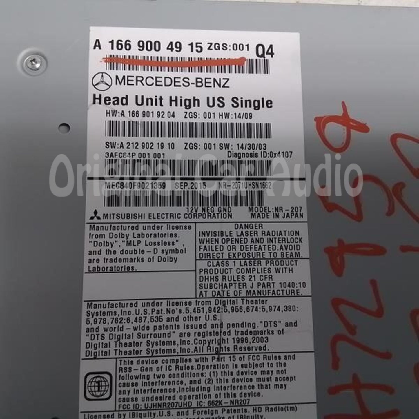 2015 - 2017 Mercedes Benz ML GL GLS Class OEM Multi Media Single CD Radio Comand Receiver 166 Type
