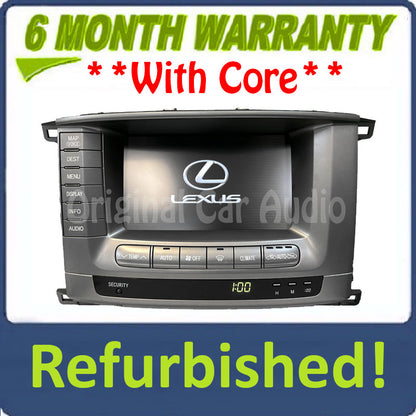 Refurbished 2004 - 2007 LEXUS LX470 OEM GPS NAVIGATION SCREEN DISPLAY MFD CLIMATE CONTROL
