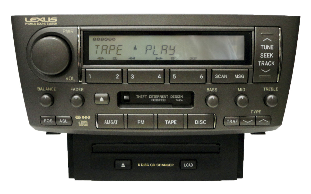 2004 - 2006 LEXUS LS430 OEM Satellite XM Stereo Cassette Tape Player 6 Disc Changer Receiver P6836