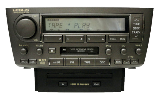 2004 - 2006 LEXUS LS430 OEM Satellite XM Stereo Cassette Tape Player 6 Disc Changer Receiver P6836