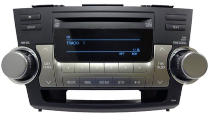 Toyota Highlander Radio Aux CD Player 86120-0E370 A518AW 2009 2010 2011 ToA518AW