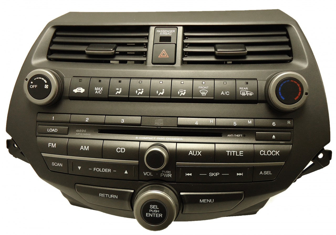HONDA Accord Radio Stereo 6 Disc Changer CD Player 3BAB OEM 2008 2009 2010 2011 2012 w/Trim & AC