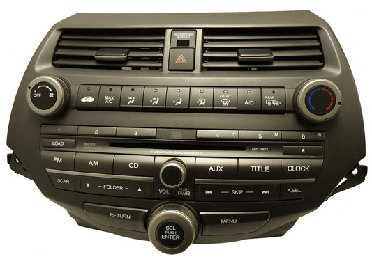 HONDA Accord Radio Stereo 6 Disc Changer CD Player 3BAB OEM 2008 2009 2010 2011 2012 w/Trim & AC
