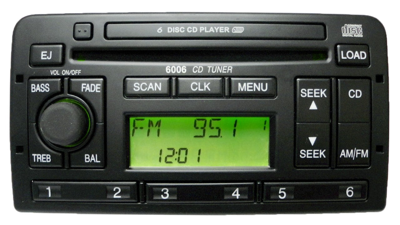 02 03 04 Ford FOCUS Radio 6006 CD Tuner 6 Disc CD Changer Player Stereo 3S4F-18C815-AG Spring Mint NA