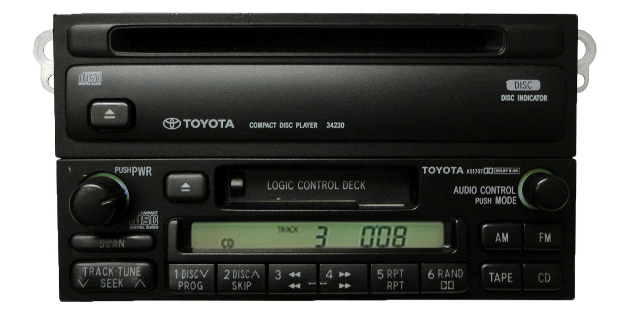 90 91 92 93 94 95 96 97 98 99 Toyota Celica 4Runner Camry Radio Tape CD Player A51707 1990 1991 1992 1993 1994 1995 1996 1997 1998 1999