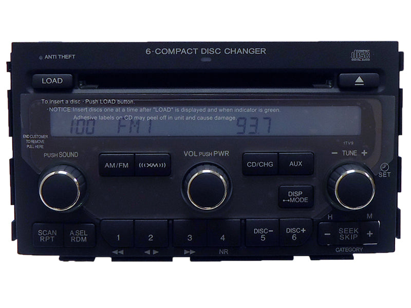 NEW Honda Pilot XM Radio Satellite Stereo AUX Input 6 Disc CD Changer Player 1TV9 39100-S9V-A610