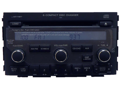 NEW Honda Pilot XM Radio Satellite Stereo AUX Input 6 Disc CD Changer Player 1TV9 39100-S9V-A610