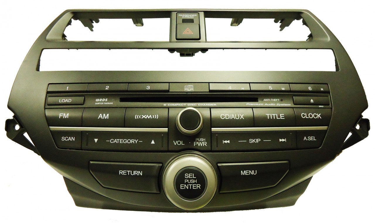 08 09 2010 2011 2012 Honda ACCORD Radio AUX XM MP3 6 Disc CD Changer Ho3PAE w/Trim