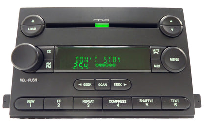 FORD Freestar MERCURY Monterey Radio Stereo 6 Disc CD Player AUX 2006 2007 6F2T-18C815-FA Fo237