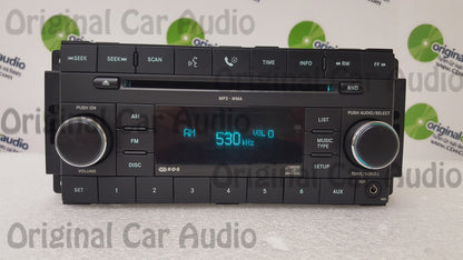 2007 - 2013 DODGE CHRYSLER JEEP OEM AM FM Radio MP3 WMA Single CD Player AUX Auxiliary Receiver RES