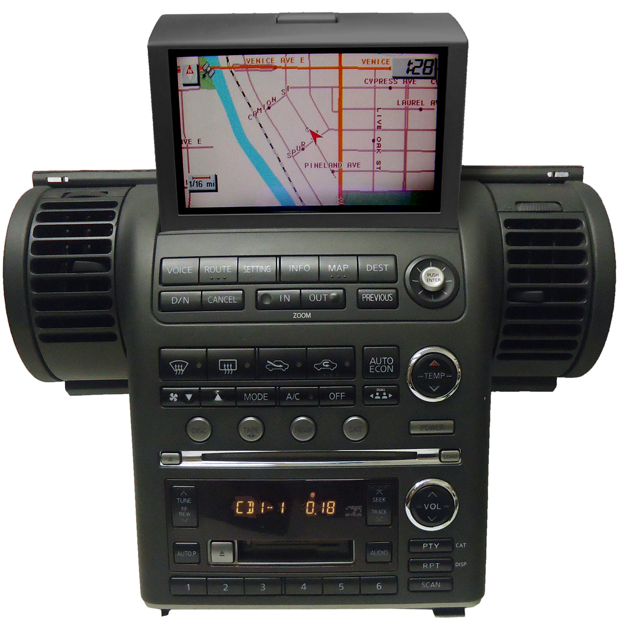 2003 2004 INFINITI G35 G-35 GPS Navigation Radio Stereo 6 Disc Changer CD Tape Player 28188AC360 Black