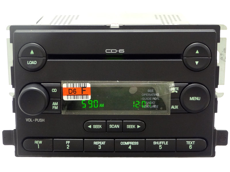 NEW FORD Freestar MERCURY Monterey Radio Stereo 6 Disc CD Player AUX 2006 2007 6F2T-18C815-FA Fo237N