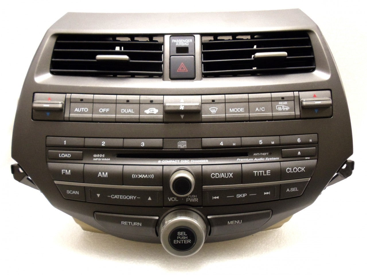 Honda Accord XM Radio AUX MP3 WMA 6 Disc CD Changer 39100-TA0-L420 2008 2009 2010 2011 3PB0 w/Trim & AC