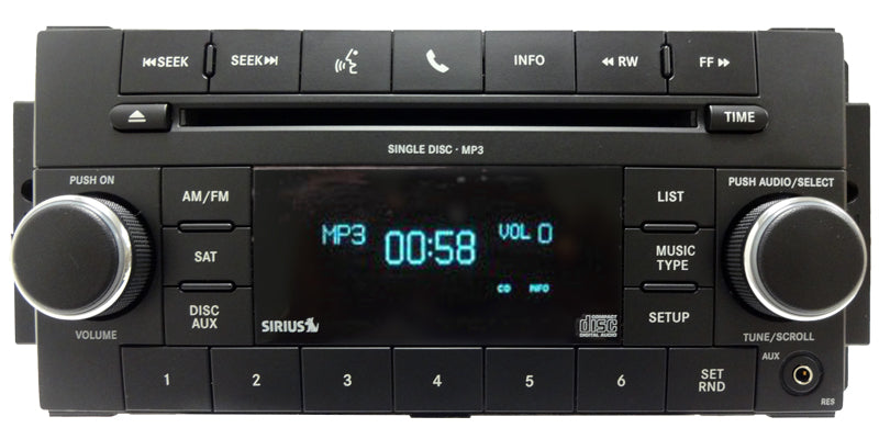 2007 - 2012 CHRYSLER DODGE JEEP OEM Radio Sirius Satellite Aux MP3 CD Player RES