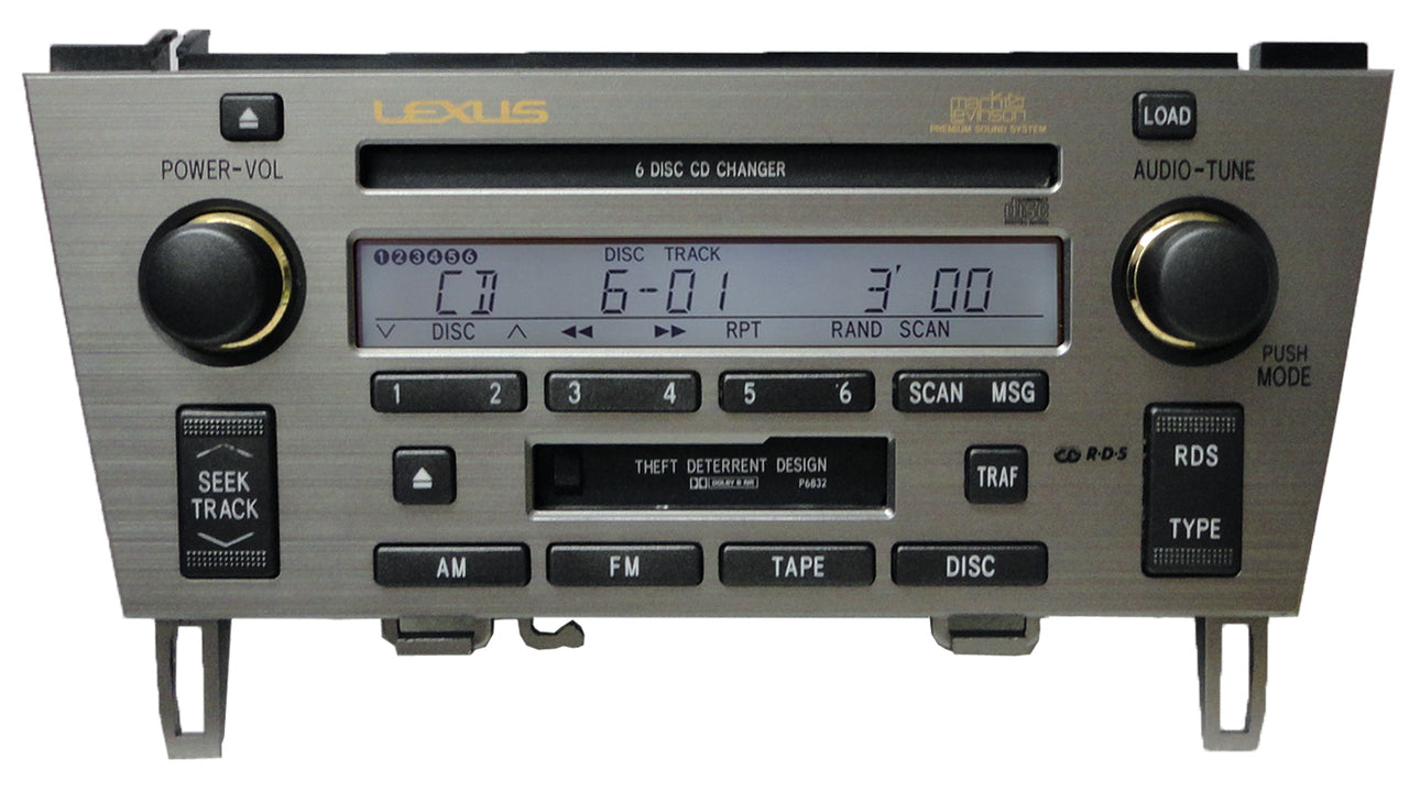 2002 2003 2004 2005 03 04 05 Lexus SC430 Radio Tape Cassette Mark Levinson Radio 6 CD Player P6832