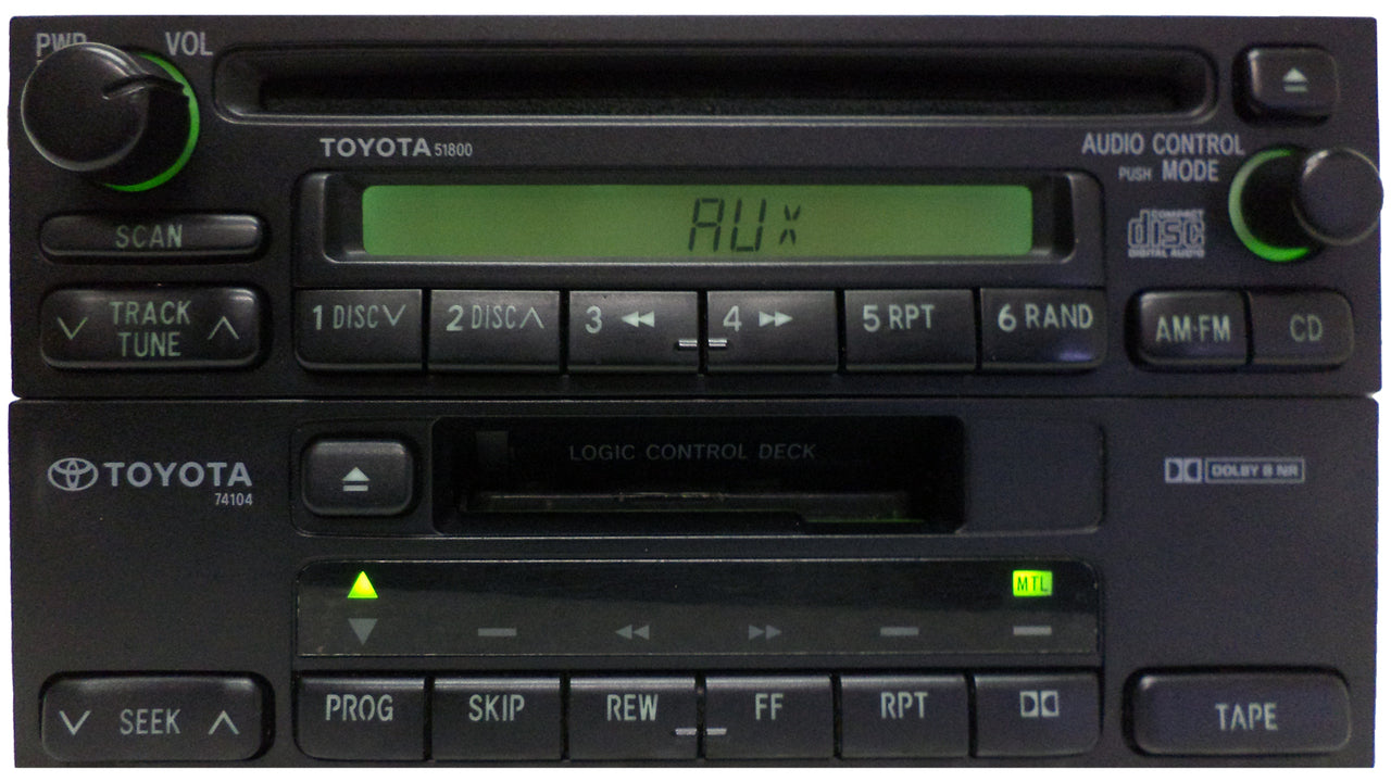 TOYOTA AM FM Radio CD Player 51800 4Runner Avalon Camry Celica Mr2 Seuoia Solara Sienna Tacoma Tundra Rav4 T100 1990 1991 1992 1993 1994 1995 1996 1997 1998 1999 JBL PREMIUM AMPLIFIER W/Cassette Player