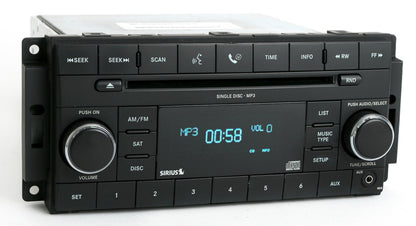 2007 - 2012 Chrysler Jeep Dodge OEM AM FM Radio AUX Satellite MP3 CD Player Receiver RES