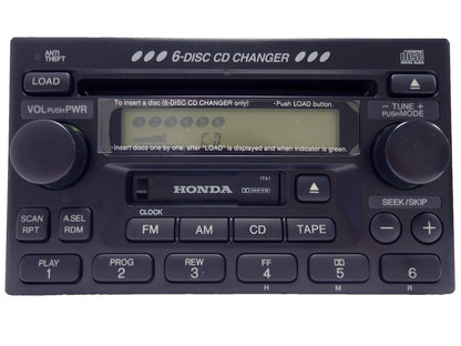 BRAND NEW FACE Honda Accord Civic CRV Radio Tape and 6 Disc CD Changer 1998-2005