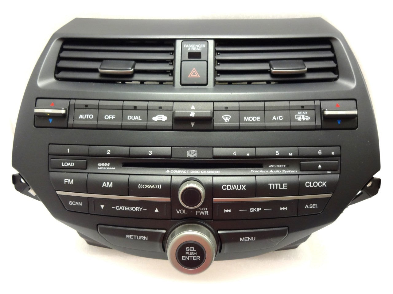 2008 2009 2010 2011 2012 Honda ACCORD Radio AUX XM MP3 6 Disc CD Changer w/Trim & AC 3PAE