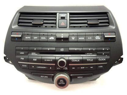 2008 2009 2010 2011 2012 Honda ACCORD Radio AUX XM MP3 6 Disc CD Changer w/Trim & AC 3PAE