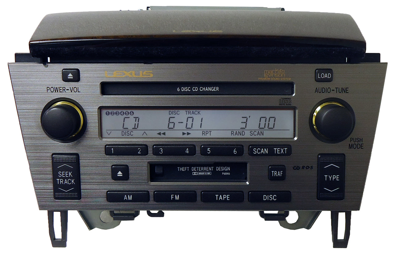05 06 07 08 09 10 2005 - 2010 Lexus SC430 Radio Tape Cassette Mark Levinson Radio 6 CD Changer OEM P6846