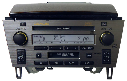 05 06 07 08 09 10 2005 - 2010 Lexus SC430 Radio Tape Cassette Mark Levinson Radio 6 CD Changer OEM P6846