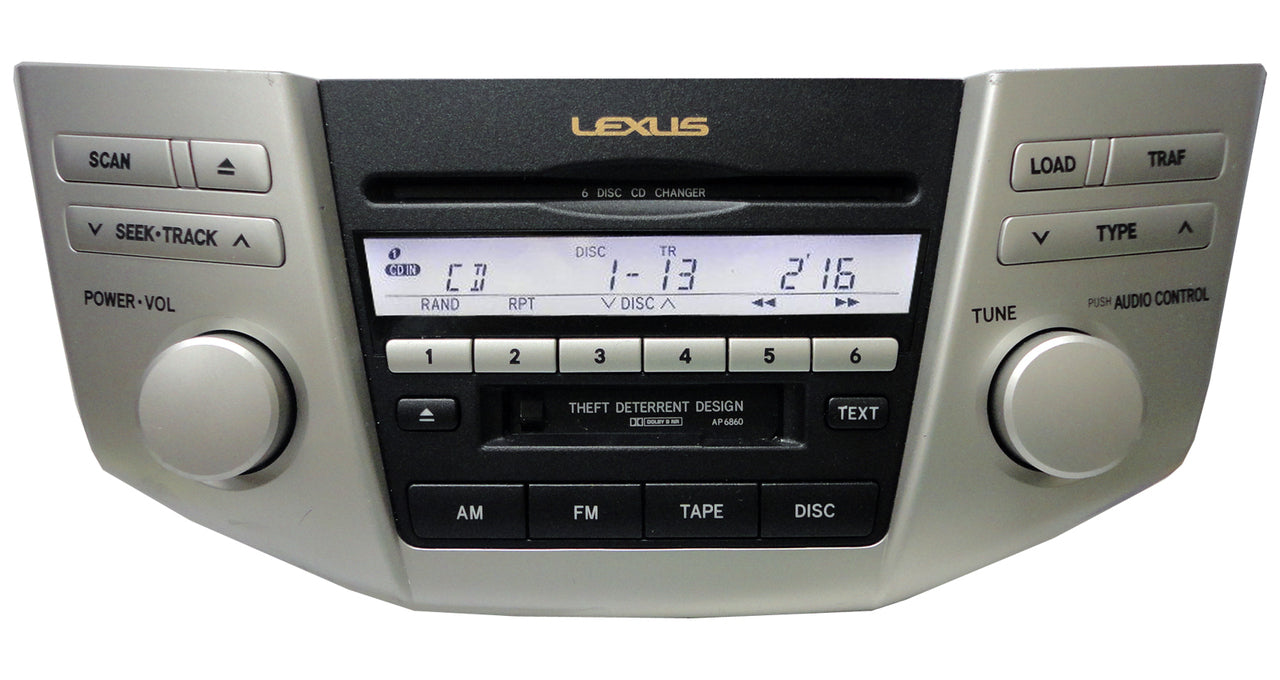 2005 2006 Lexus RX330 RX400h Radio and 6 CD Player