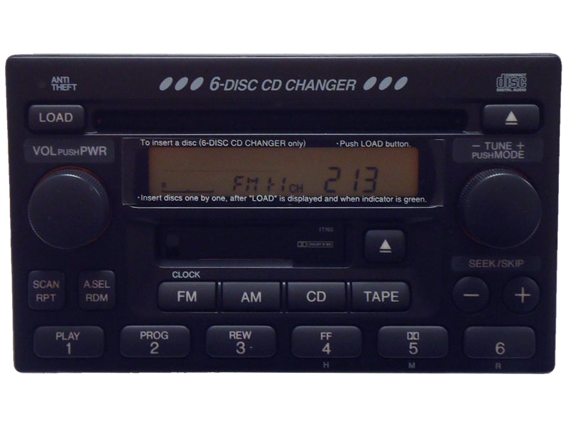 NEW Honda Accord CR-V Prelude Odyssey S2000 Radio, Tape and 6 CD Changer 1999 2000 2001 2002 2003 2004 2005 2006