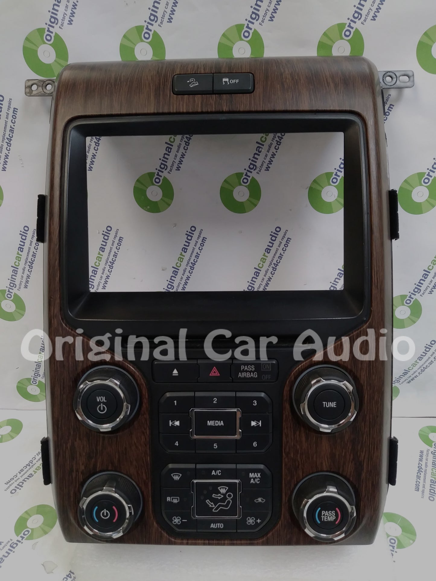 2012 - 2014 Ford F150 OEM 8" Touch Screen Display Bezel and Radio Control Pannel ONLY  Light Woodgrain