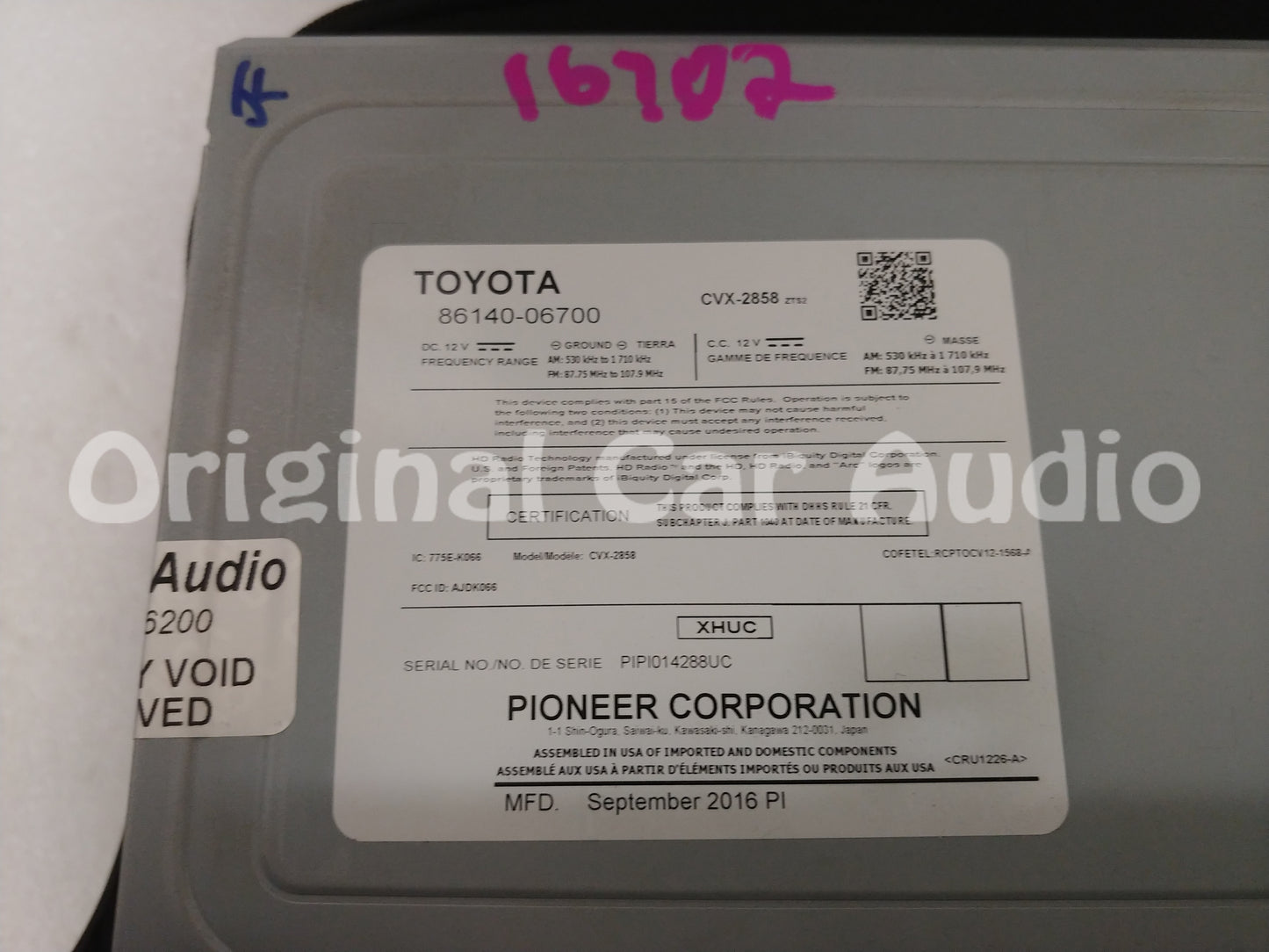 2015 - 2017 Toyota Camry OEM AM FM XM HD Touch Screen JBL Radio Gracenote P11223